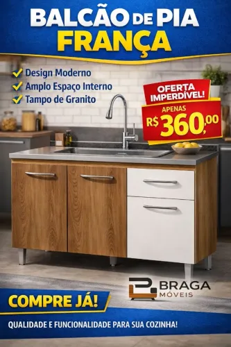 Balcão de Pia França - Praticidade, Organização e Estilo para sua Cozinha