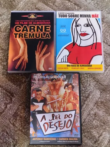 Coleção DVDs Pedro Almodóvar: Carne Trêmula, A Lei do Desejo, Tudo Sobre Minha Mãe 