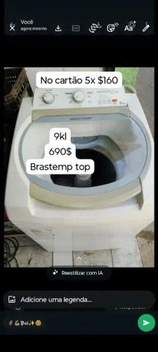 De lavar em excelente estado Brastemp 9 kg dou garantia e entrego