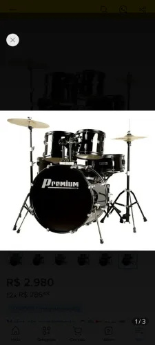 Bateria acústica completa Premium 
