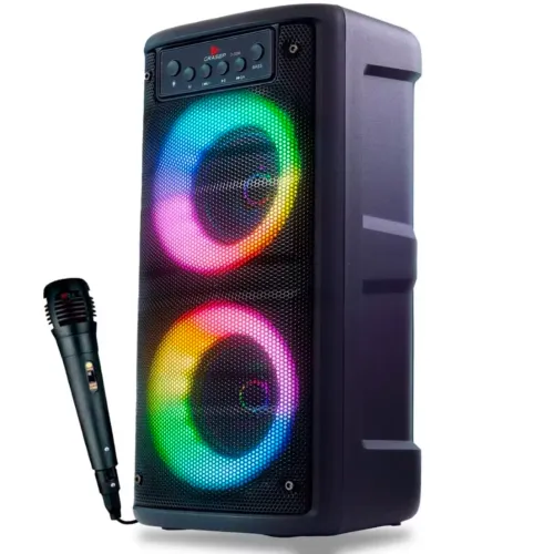 Caixa de som Bluetooth com Karaoke
