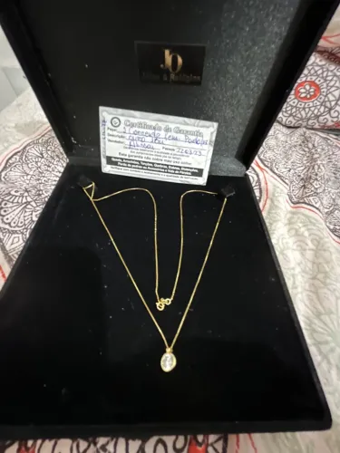 Gargantilha ponto de luz ouro 18k