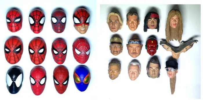 Marvel Legends Spiderman, Neca, Terminator, Mortal Kombat e outros 1:12 heads 50
