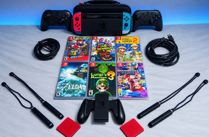 Nintendo Switch V2 + Kit completo de coisas