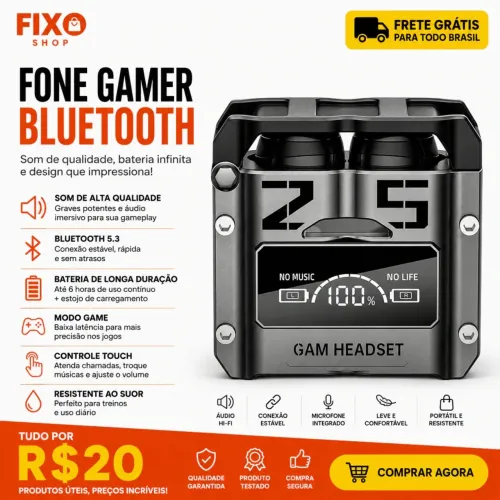 Fone Gamer Bluetooth