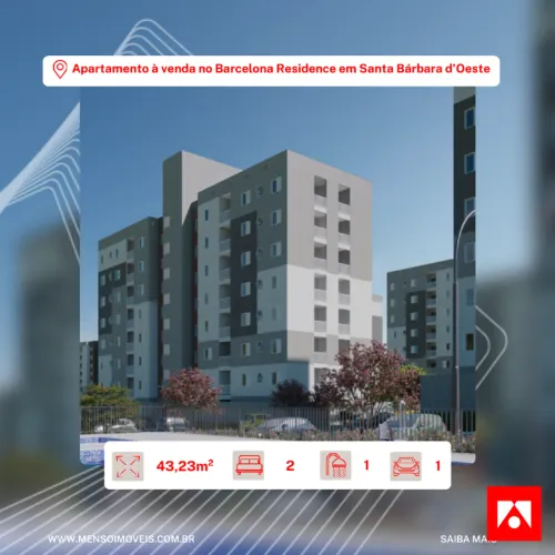 Apartamento à venda, 2 quartos, 1 vaga, Jardim dos Manacás - Santa Bárbara D'Oeste/SP