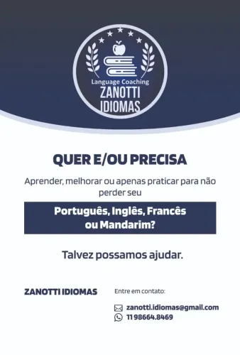 AULAS DE IDIOMAS (INGLÊS/FRANCÊS/MANDARIM