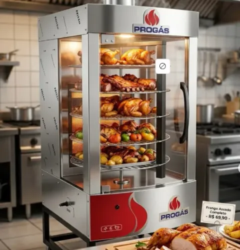 AL - SOU LOJA - MÁQUINA DE FRANGO PROGÁS 70KG - NOVO COM GARANTIA