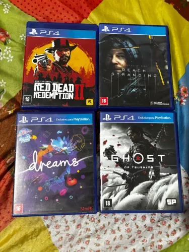 Lote 4 jogos PS4 mídia física 