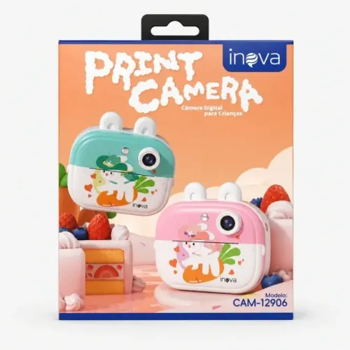 Print Câmera Digital Infantil Imprime Impressora Instantânea Na hora - Inova Novo Loja Coi