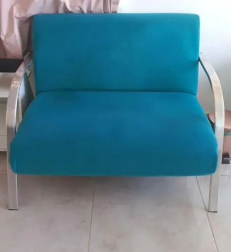 Poltrona Moderna Azul Namoradeira 2 lugares - Conforto e Estilo