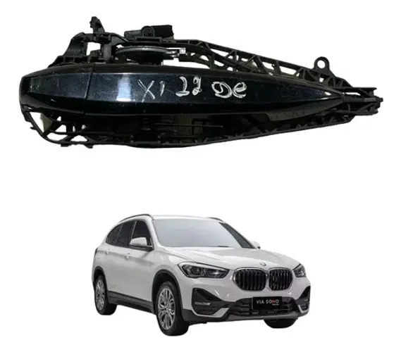 Maçaneta Externa Porta Dianteira Esquerda Bmw X1 2016 A 2022 Preto Dianteira