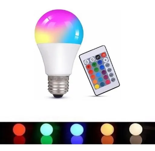 Lâmpada Colorida Led Com Controle Remoto