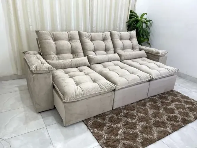 Sofá Retrátil Reclinável Atenas 2.70m l65