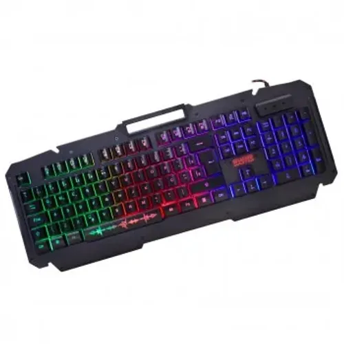 Teclado Semi Mecânico Gamer K-Mex Shuriken Metal KMJ9, LED 3 Cores, Preto - KMJ928U0001CB1