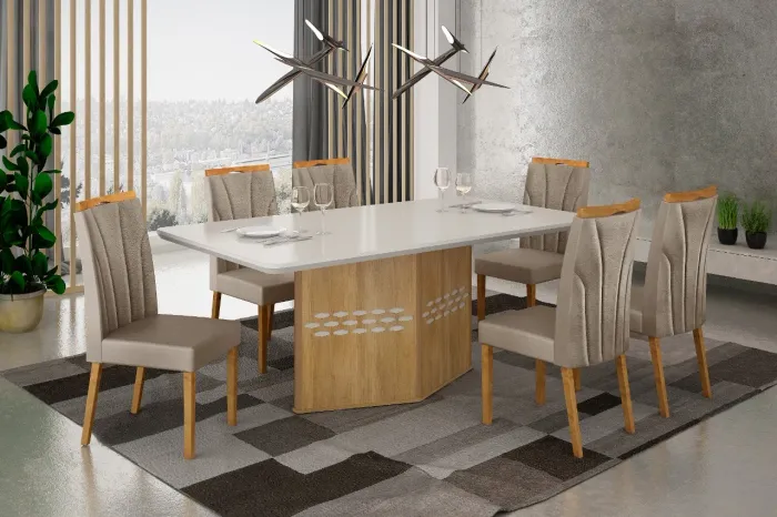 Sala de Jantar com 6 Cadeiras Bruna t544