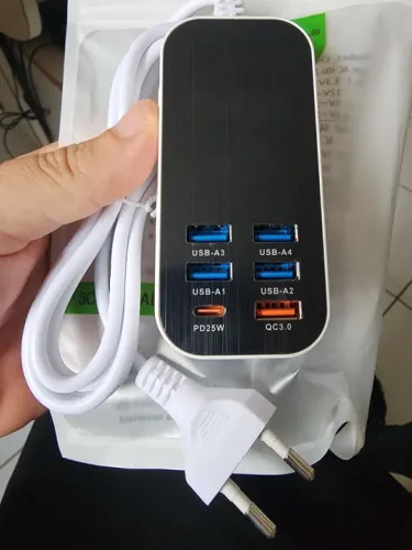 Carregador de Parede 6 Portas USB + PD 3.0 30W