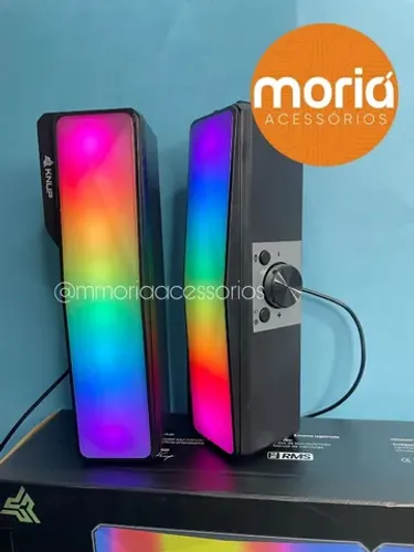 Caixa Som Caixinha Pc Computador Notebook Potente Led Rgb P2