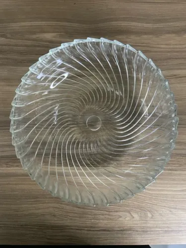 Antiga Tigela de Cristal Espiral | Antiguidades