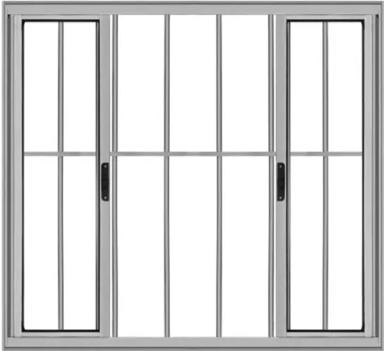 Vitro com Grade 4 folhas aluminio brilhante 1,20x1,20 - frete a/c zs-zl-zo-zn- abc