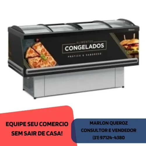 Ilha de Congelados 2M Gelopar Vidro Curvo