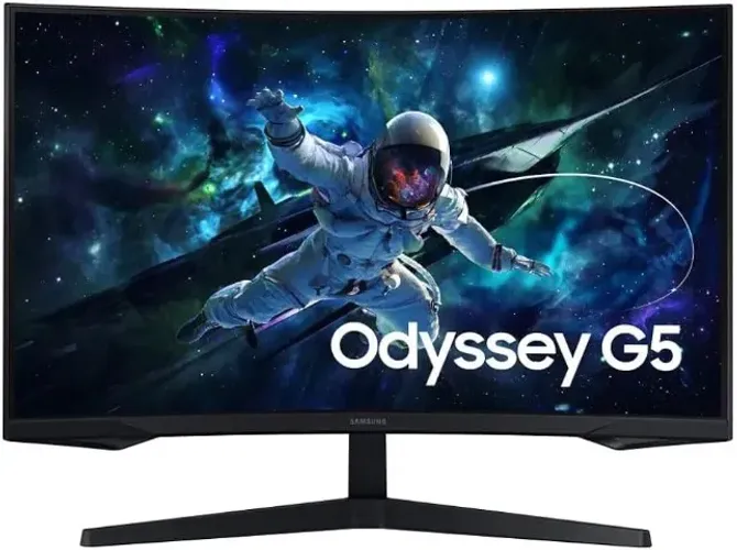 Monitor Gamer Samsung Odyssey G5 32, Resolução QHD, Taxa de atualização de 165Hz & 1ms