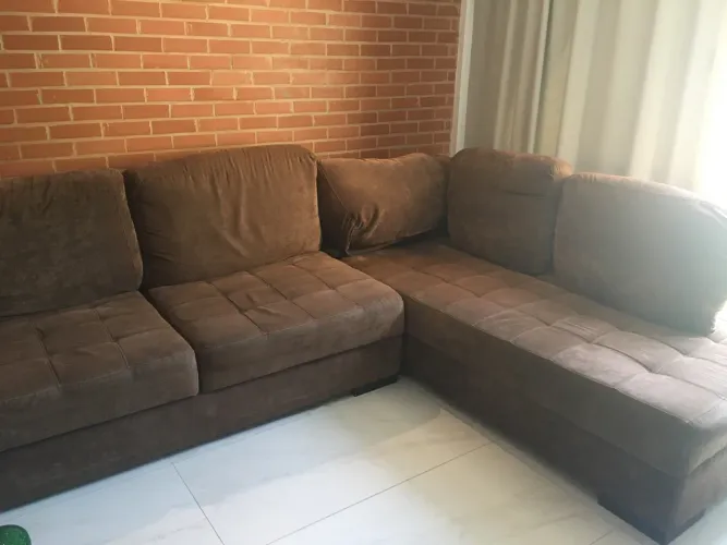 Sofá de Canto Retrátil com Chaise Móveis Conquista
