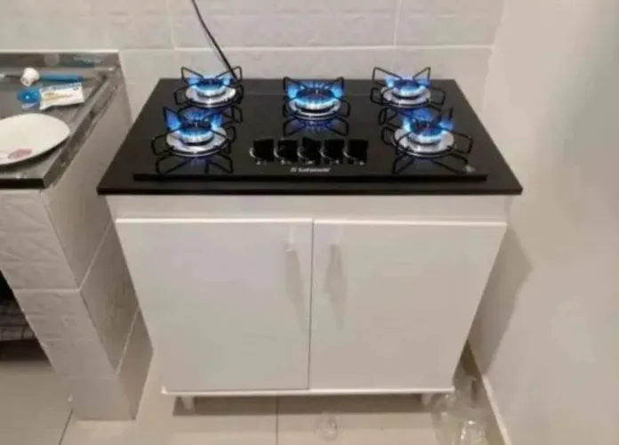 Balcão para cooktop + cooktop 4 ou 5 bocas ( Pronta Entrega )