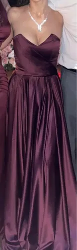 Vestido de festa longo roxo/marsala