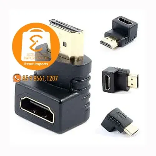 Emenda HDMI 90º Macho x Femea MU17