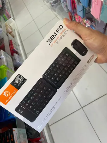 Kit Teclado Dobrável e Mouse Sem Fio H'MASTON