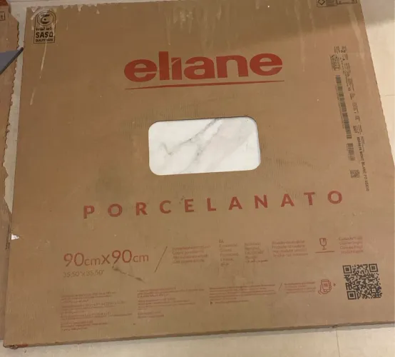 Porcelanato Marmorizado Polido Borda Reta Interno 90x90cm Mont Blanc Eliane