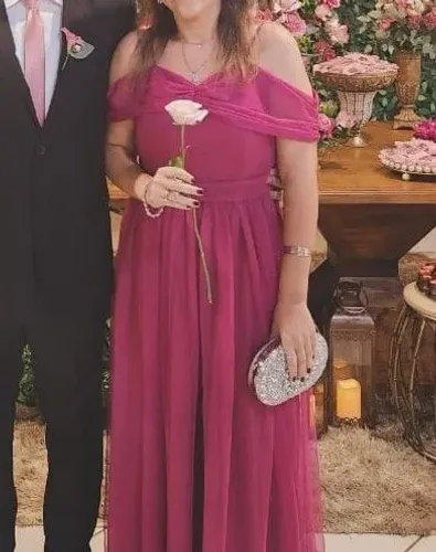 Vestido de festa fucsia