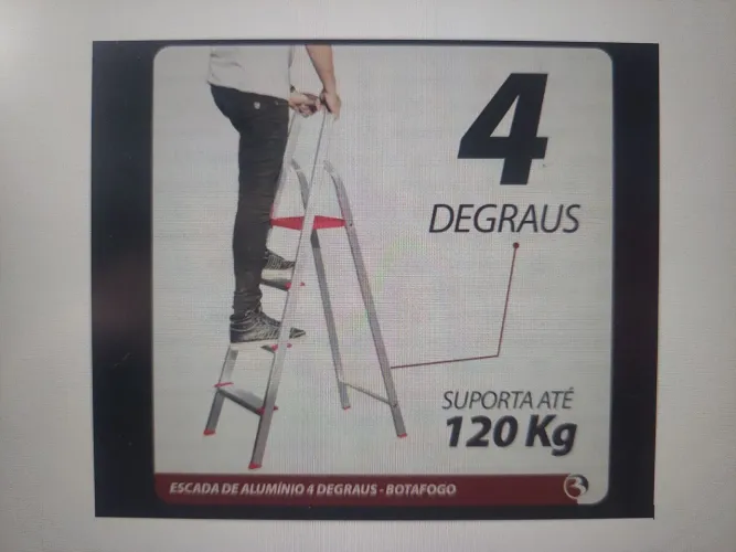 Escada Doméstica de Alumínio 4 Degraus - Botafogo