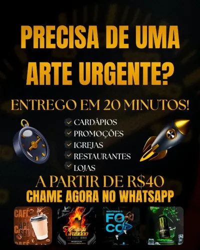 DESIGNER GRÁFICO ARTES EXPRESSAS ( ENTREGA EM 20 MINUTOS )