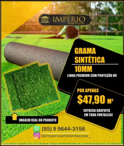 Grama Sintética 10mm linha Premium em promoção!