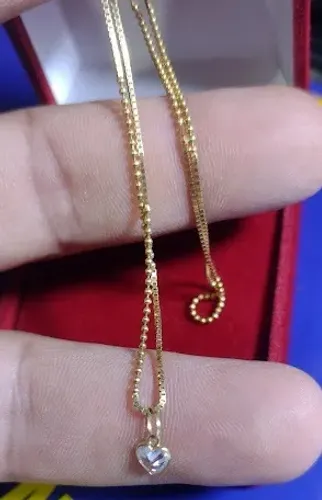 Colar com Pingente Colar 2.50 Gramas 40 cm 1.1 mm Pingente 5 mm Ouro 18 kilates Peso 3.00 
