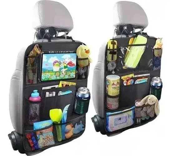 Organizador para carro com porta-tablet e porta-objetos