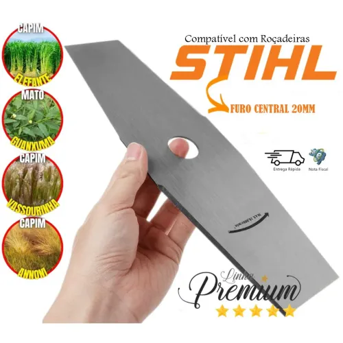 Lâmina de aço para roçadeira STIHL - Furo 20mm