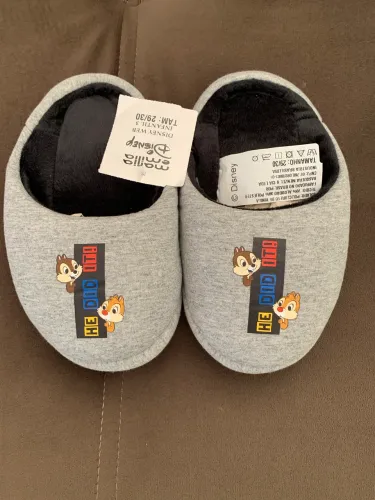 Pantufa infantil cinza