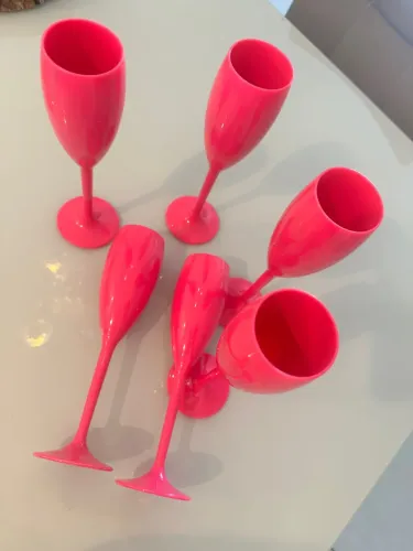 Taça acrílico pink para champanhe