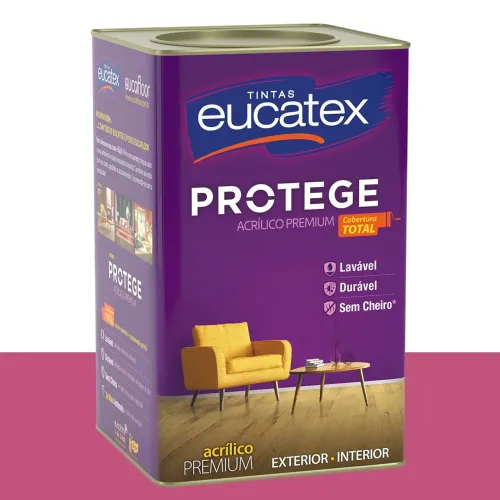 Tinta Acrílica Acetinada Eucatex Magenta 16 L