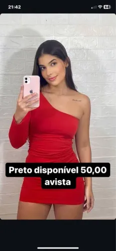 Vestido Vermelho de Alça Única