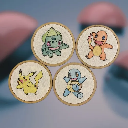 Kit de bordados Pokémon - 4 peças