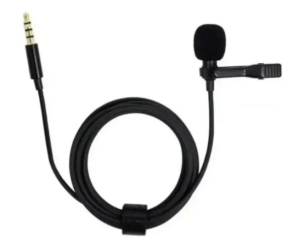 Microfone de Lapela para Celular Hmaston KM-002 com Plug P2 3.5mm e Cabo 1,7m