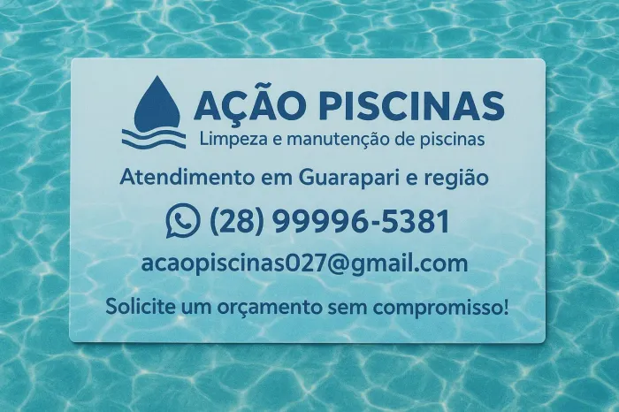 Limpeza e manutenção de piscinas, SOLICITE UM ORÇAMENTO SEM COMPROMISSO.