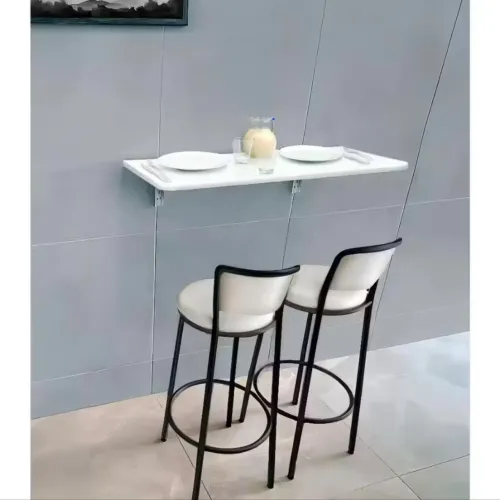 Mesa Dobravel Retratil de Parede Borda Redonda 100cm x 50Cm Suspensa