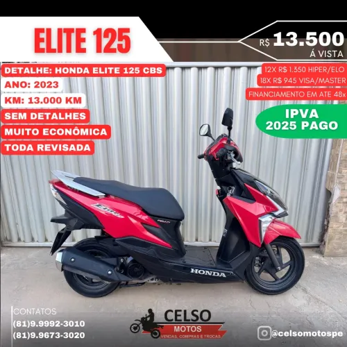 Elite 125 2023 CBS c/13.000km financio em até 48x