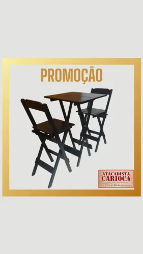 Jogo de Mesa Bistrô c/2 Cadeiras Altas