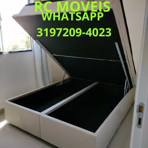 Cama Box Queen Baú Blindado 1,58 - Alta Durabilidade e Abertura Suave